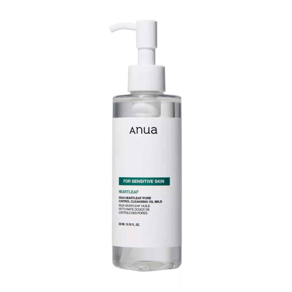 Anua Heartleaf Pore Control Cleansing Oil Mild is een reinigingsolie speciaal ontwikkeld voor de gevoelige huid. Het is ontworpen om onzuiverheden en make-up zachtjes en effectief te verwijderen, terwijl het de poriën controleert zonder de huid te irriteren.