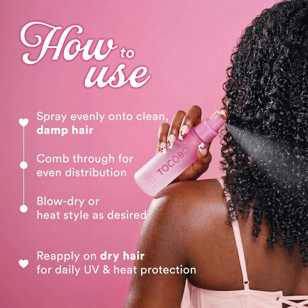 TOCOBO Heat Proof Hair Mist #01 Lowkey Famous – aanbrengen op vochtig haar vóór het föhnen en warmtestyling