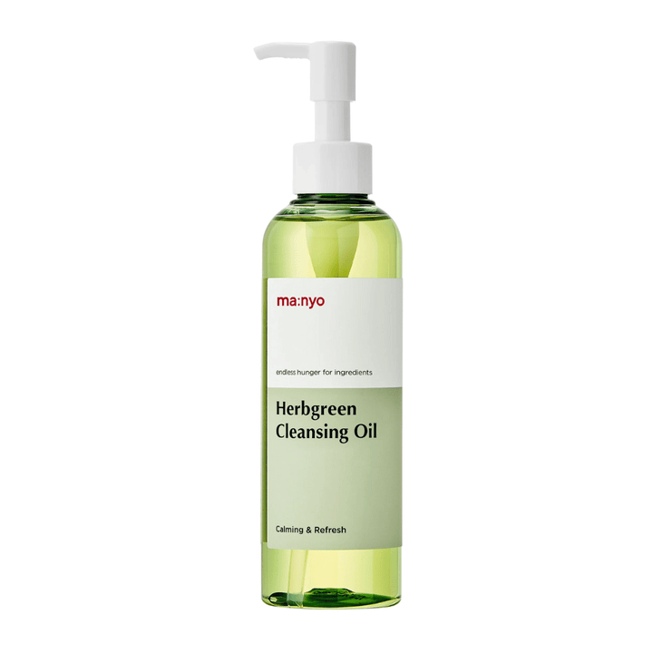 ma:nyo Herbgreen Cleansing Oil reinigingsolie met pomp, zachte olieverzorging die make-up verwijdert en poriën effectief reinigt