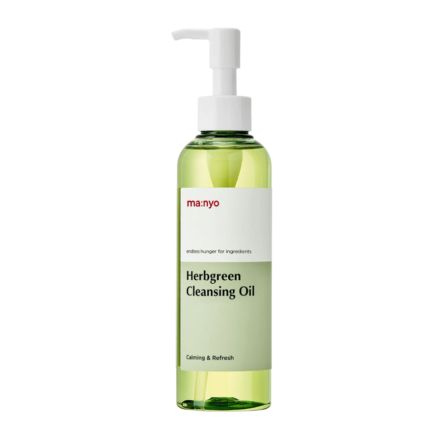ma:nyo Herbgreen Cleansing Oil reinigingsolie met pomp, zachte olieverzorging die make-up verwijdert en poriën effectief reinigt