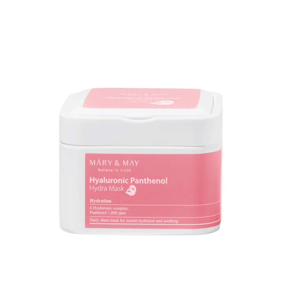 Mary & May Hyaluronic Panthenol Hydra Mask – Koreaanse gezichtsmasker met hyaluronzuurcomplex en panthenol 1000 ppm voor diepe hydratatie