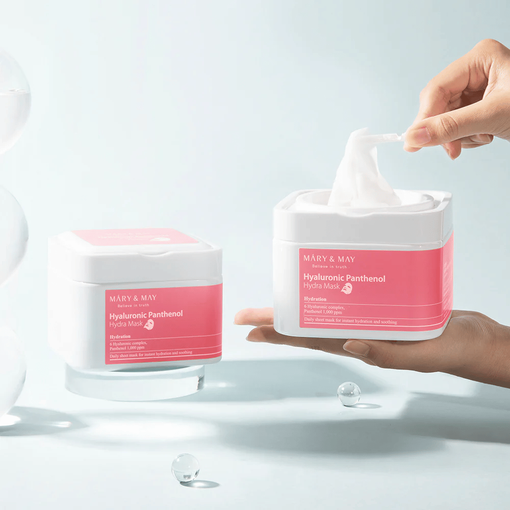 Mary & May Hyaluronic Panthenol Hydra Mask dagelijks Sheet mask – kalmerend en hydraterend masker dat de huidbarrière versterkt