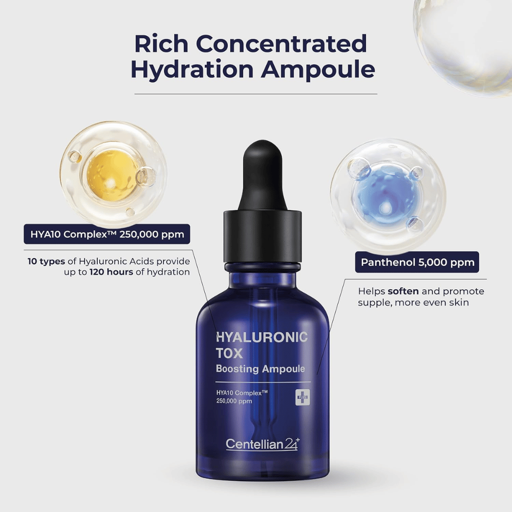 3. Centellian24 Hyaluronic Tox Boosting Ampoule – serum met 10 soorten hyaluronzuur en panthenol