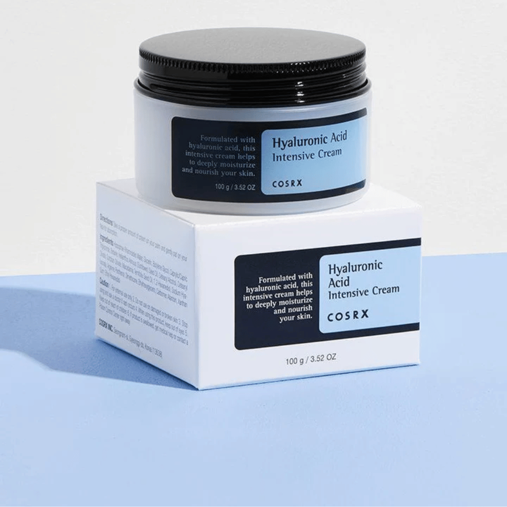 COSRX Hyaluronic Acid Intensive Cream 100 g in pot met doos – intensieve gezichtscrème met hyaluronzuur voor diepe hydratatie en versterkte huidbarrière