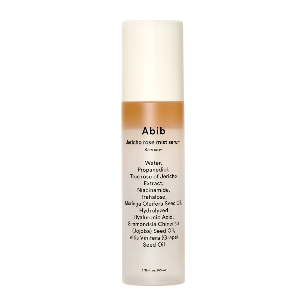 Productafbeelding van Abib Jericho Rose Mist Serum 100 ml. Hydraterende gezichtsspray met hyaluronzuur en Jericho-roos.