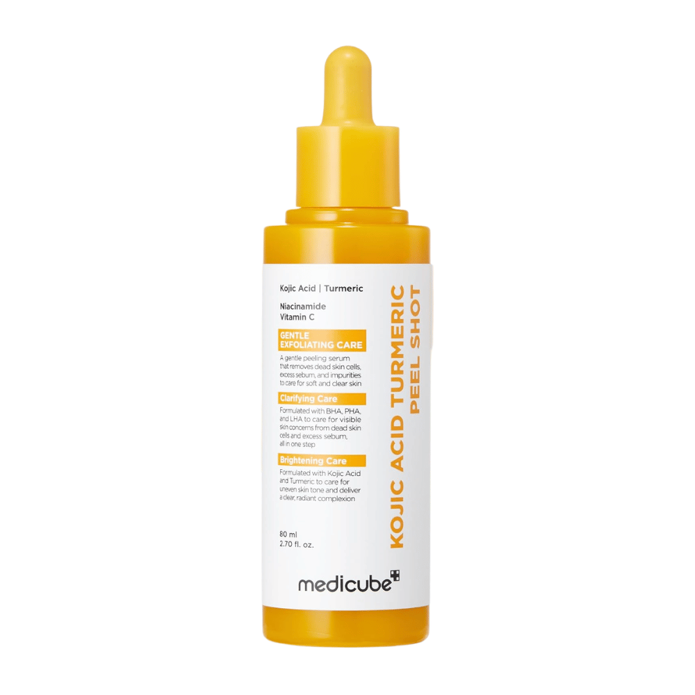 Medicube Kojic Acid Turmeric Peel Shot 80 ml – exfoliërende peeling met kojinezuur, kurkuma, niacinamide en vitamine C.