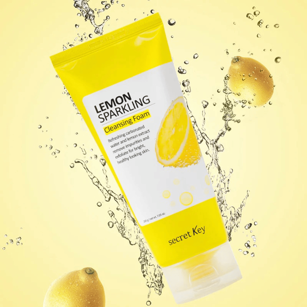 Lemon Sparkling Cleansing Foam van Secret Key – verfrissende schuimreiniger met citroenextract die onzuiverheden verwijdert en een helderdere huid geeft.