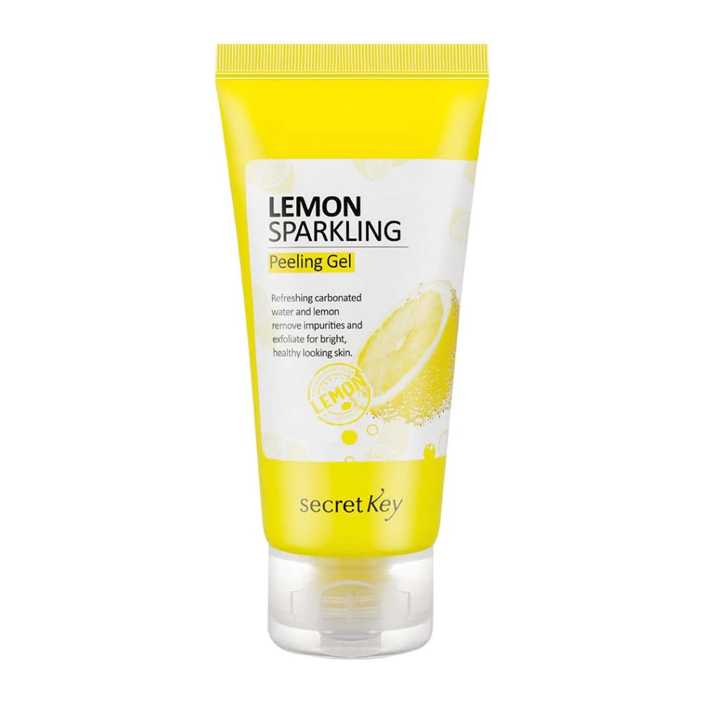Secret Key Lemon Sparkling Peeling Gel – Koreaanse peelinggel met koolzuur en citroenextract die de poriën reinigt en de huidtint egaliseert.
