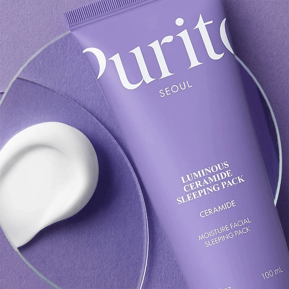 Purito Luminous Ceramide Sleeping Pack 100 ml – ceramide slaapmasker met romige textuur voor droge en vochtarme huid