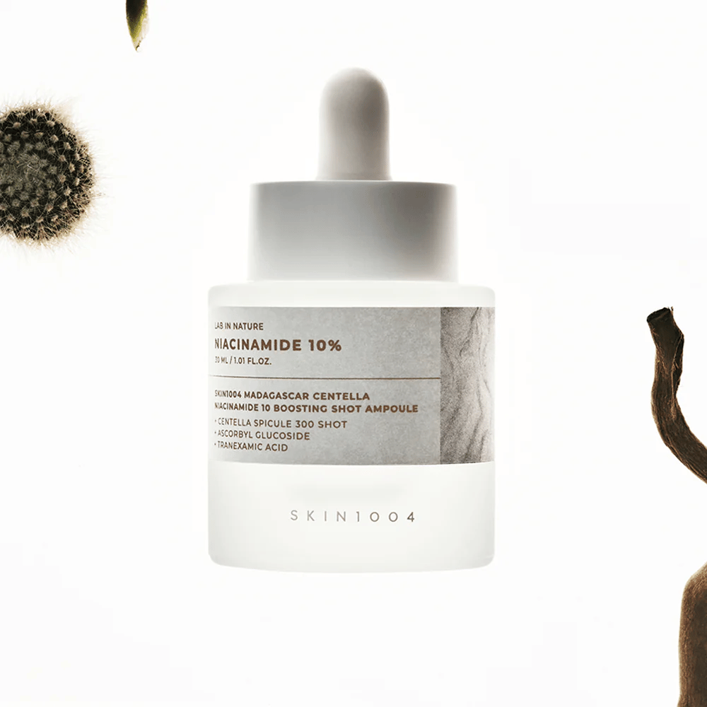 SKIN1004 Madagascar Centella Niacinamide 10 Boosting Shot Ampoule – Koreaans serum met 10% niacinamide en centella asiatica voor een egalere huidteint, glans en gebalanceerde huid.