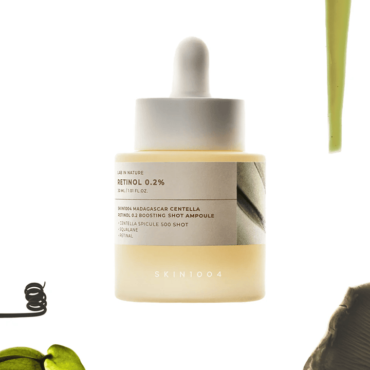 SKIN1004 Madagascar Centella Retinol 0.2 Boosting Shot Ampoule – Koreaans retinolserum met 0,2% retinol en centella asiatica voor verbeterde huidstructuur, elasticiteit en een egalere huidtint.