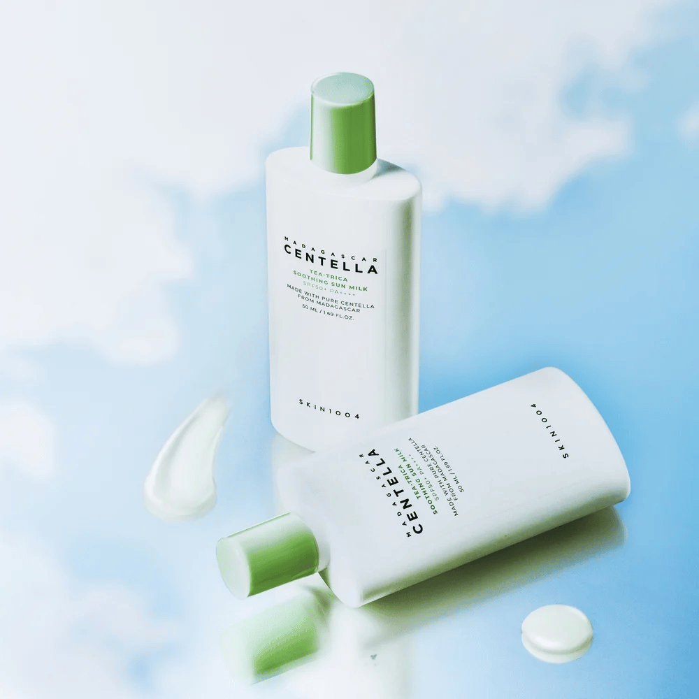 SKIN1004 Madagascar Centella Tea-Trica Soothing Sun Milk SPF50+ PA++++ hydraterende chemische zonnebescherming voor het gezicht