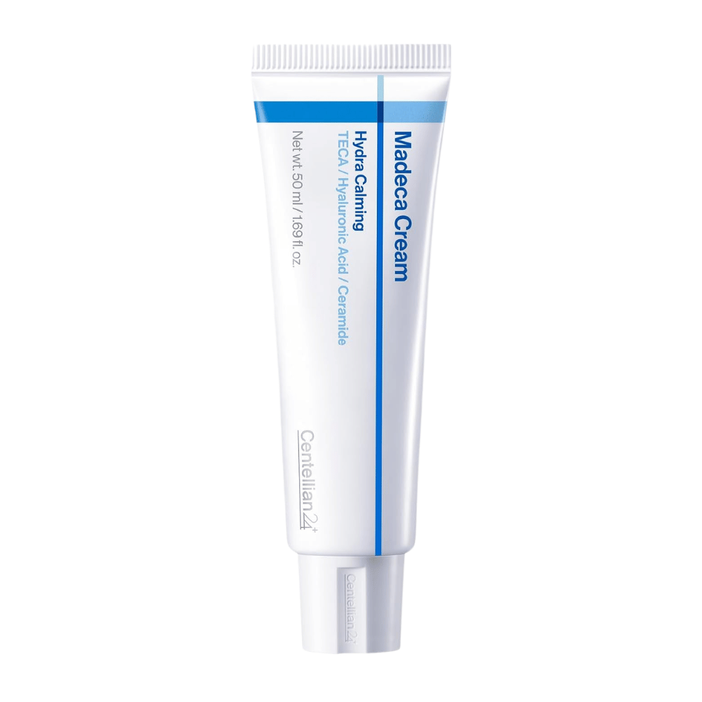 5. Centellian24 Madeca Cream Hydra Calming 50ml – witte tube met blauwe details tegen een witte achtergrond