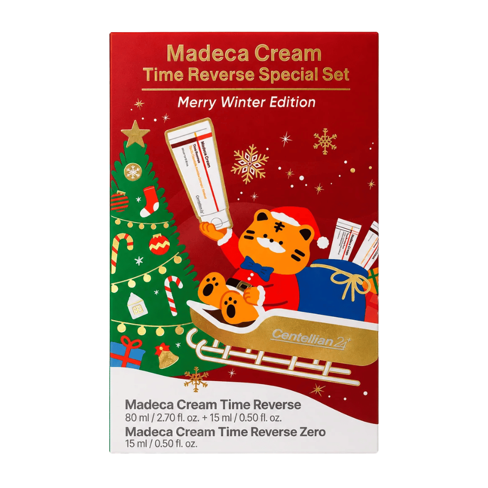 1. Centellian24 Madeca Cream Time Reverse Special Set Merry Winter Edition – kerstset met huidverzorging in rode cadeauverpakking