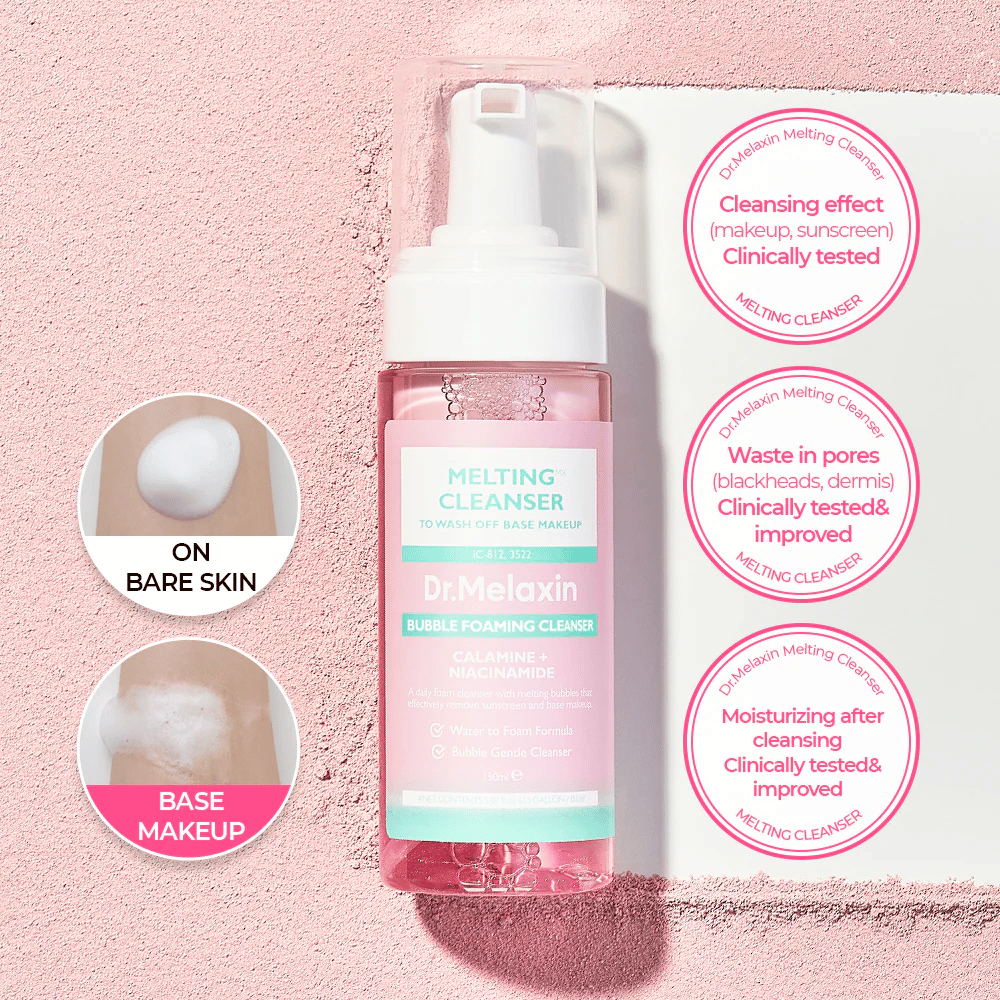 Dr. Melaxin Melting Cleanser met micellair schuim dat make-up smelt en de huid zacht reinigt