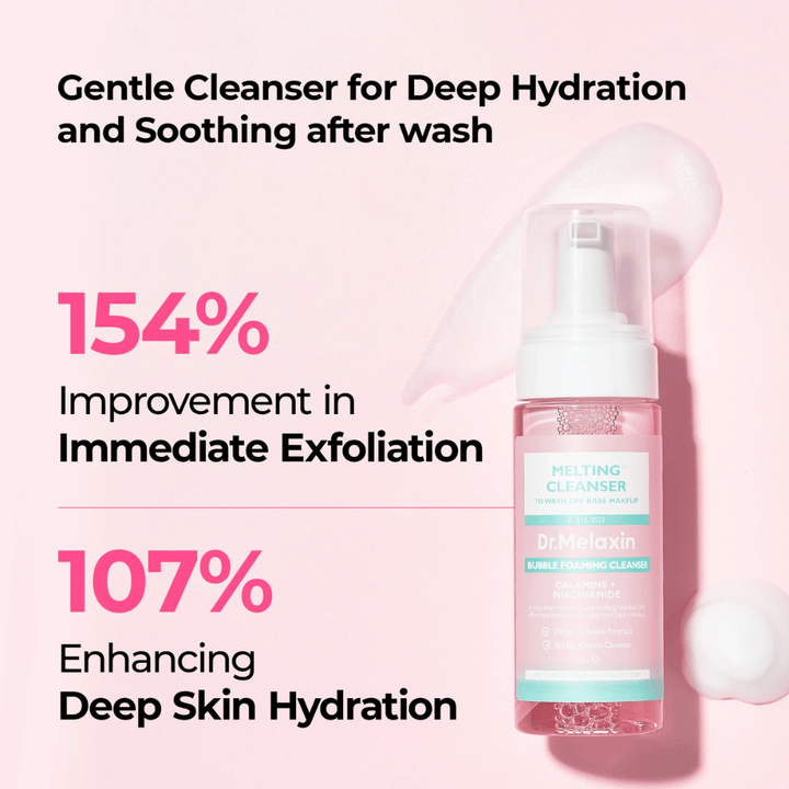 Dr. Melaxin Bubble Foaming Cleanser die diepe reiniging, exfoliatie en intensieve hydratatie biedt