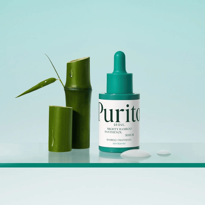Purito Mighty Bamboo Panthenol Serum – veganskt koreanskt serum med bambuextrakt och panthenol som skyddar och återfuktar huden.