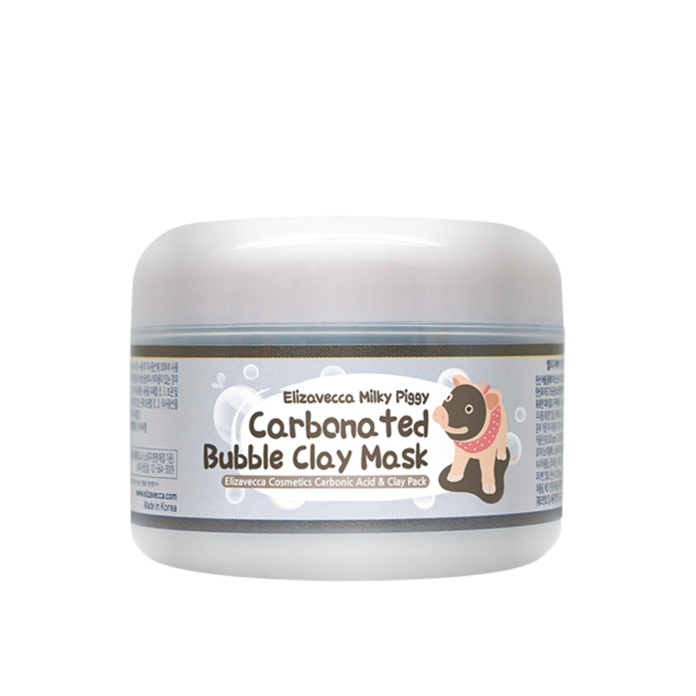 Elizavecca Milky Piggy Carbonated Bubble Clay Mask in pot – bruisend kleimasker dat op de huid schuimt en helpt om de poriën grondig te reinigen.