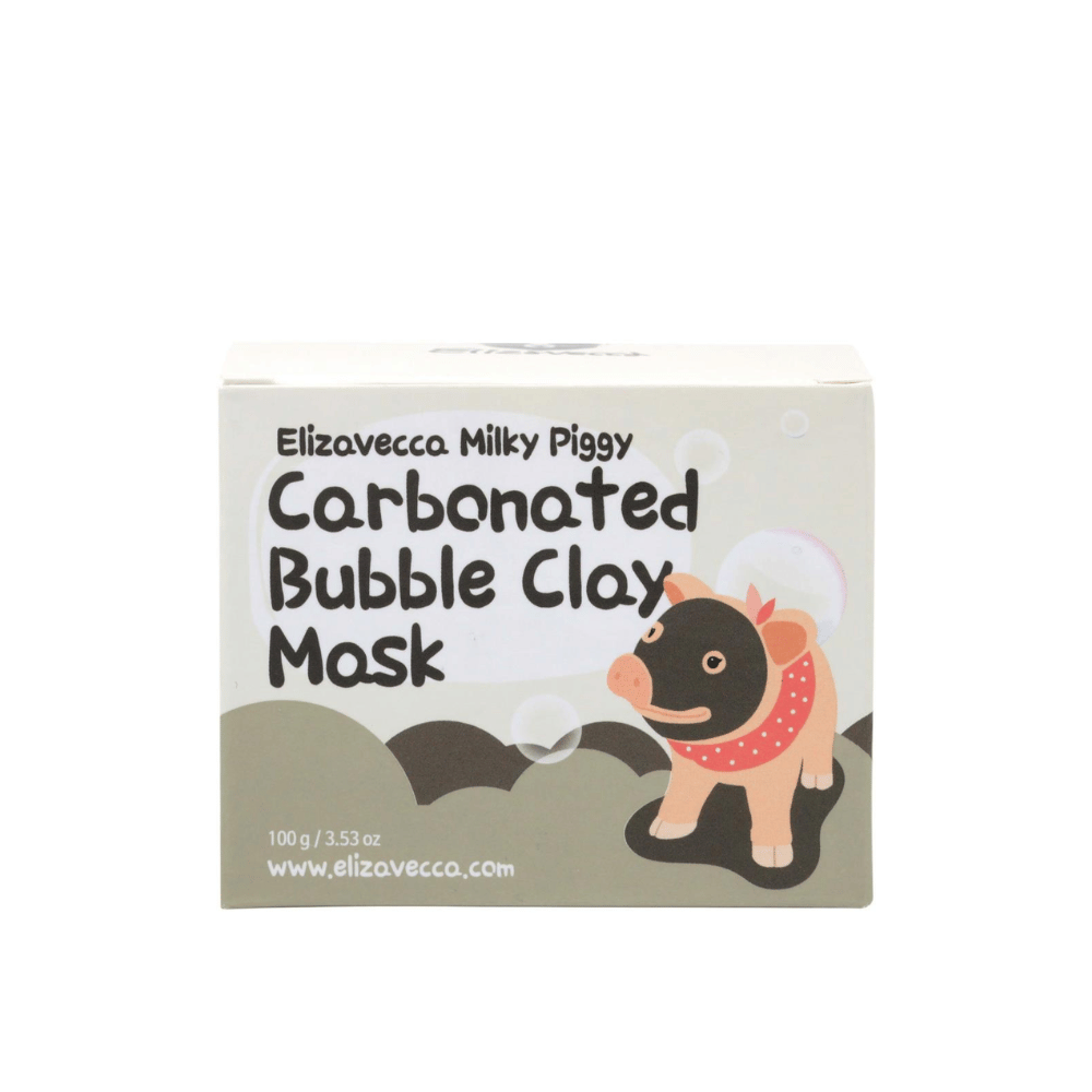 Elizavecca Milky Piggy Carbonated Bubble Clay Mask 100 g – Koreaanse bubbelmasker met koolzuur en klei dat de poriën diep reinigt en overtollig talg verwijdert.