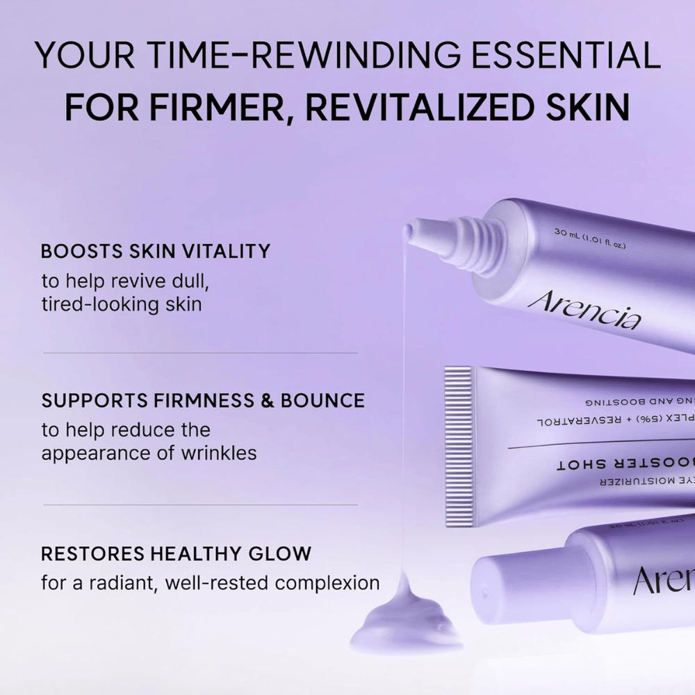 Arencia NAD+ Booster Shot – Koreaanse gezichtscrème voor vermoeide en doffe huid met focus op stevigheid, elasticiteit en glans.