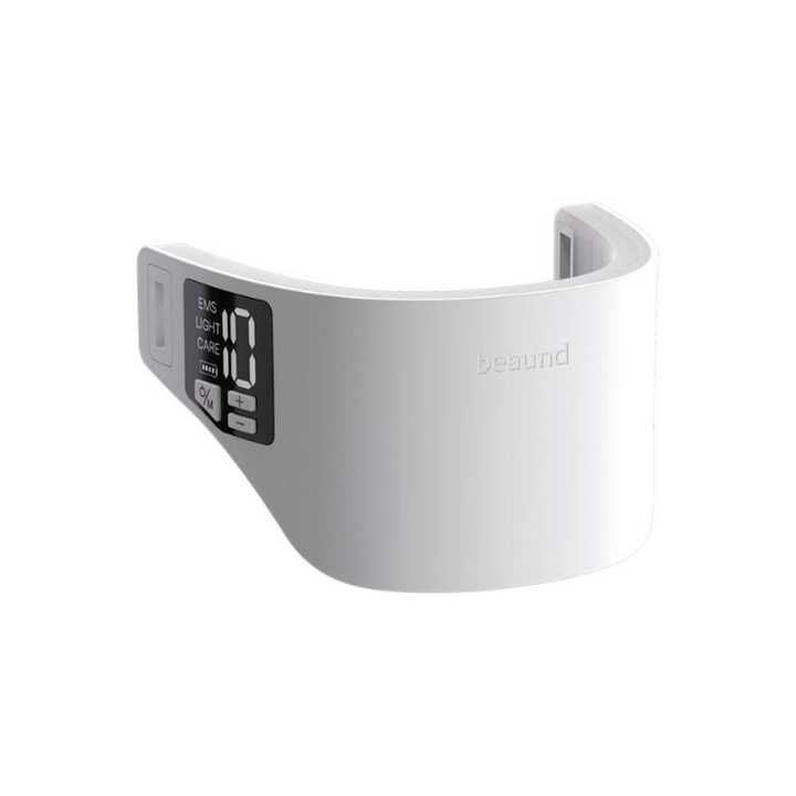 Productafbeelding van Beaund Neckcera zonder band. Het ergonomisch gevormde halsapparaat is ontworpen om tijdens de behandeling comfortabel rond de halszone te zitten.