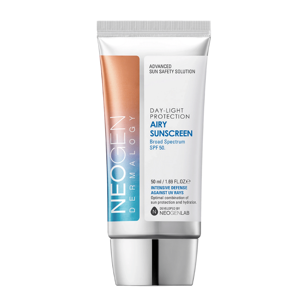 Neogen Dermalogy Day-Light Protection Airy Sunscreen SPF50 50ml – lichte zonnebrandcrème met breedspectrum UV-bescherming en hydraterende formule.