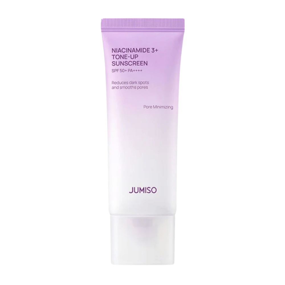 JUMISO Niacinamide 3+ Tone-Up Sunscreen SPF50+ PA++++ 50 ml – Koreaanse zonnecrème met niacinamide voor UV-bescherming, een egale huidtoon en glow.