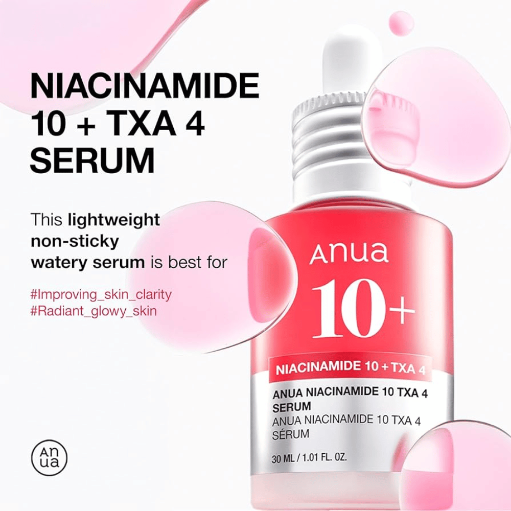 Lätt, vattenbaserat serum med 10% niacinamid och 4% tranexamsyra. Icke-klibbig formula som förbättrar hudens klarhet och ger en strålande lyster.