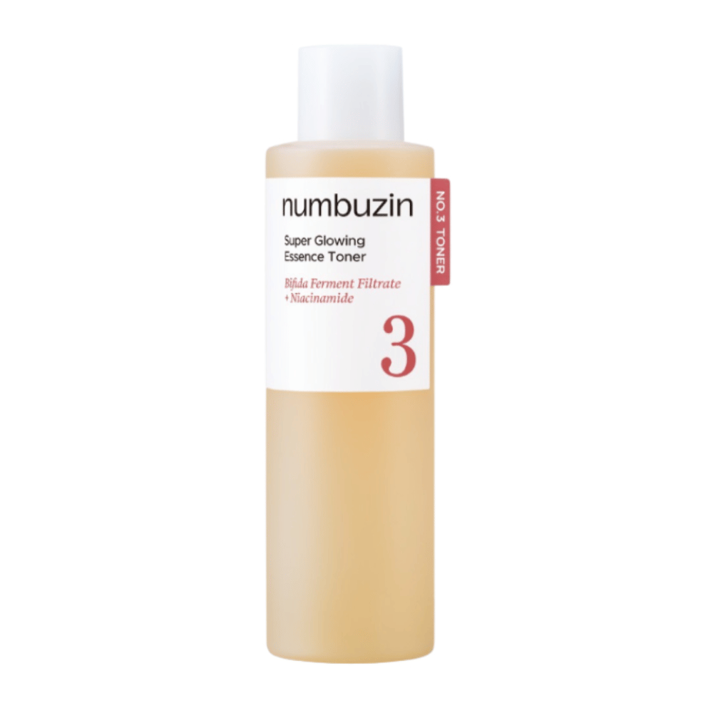 Numbuzin No.3 Super Glowing Essence Toner – stralende tonen met bifida fermentfiltraat en niacinamide.
