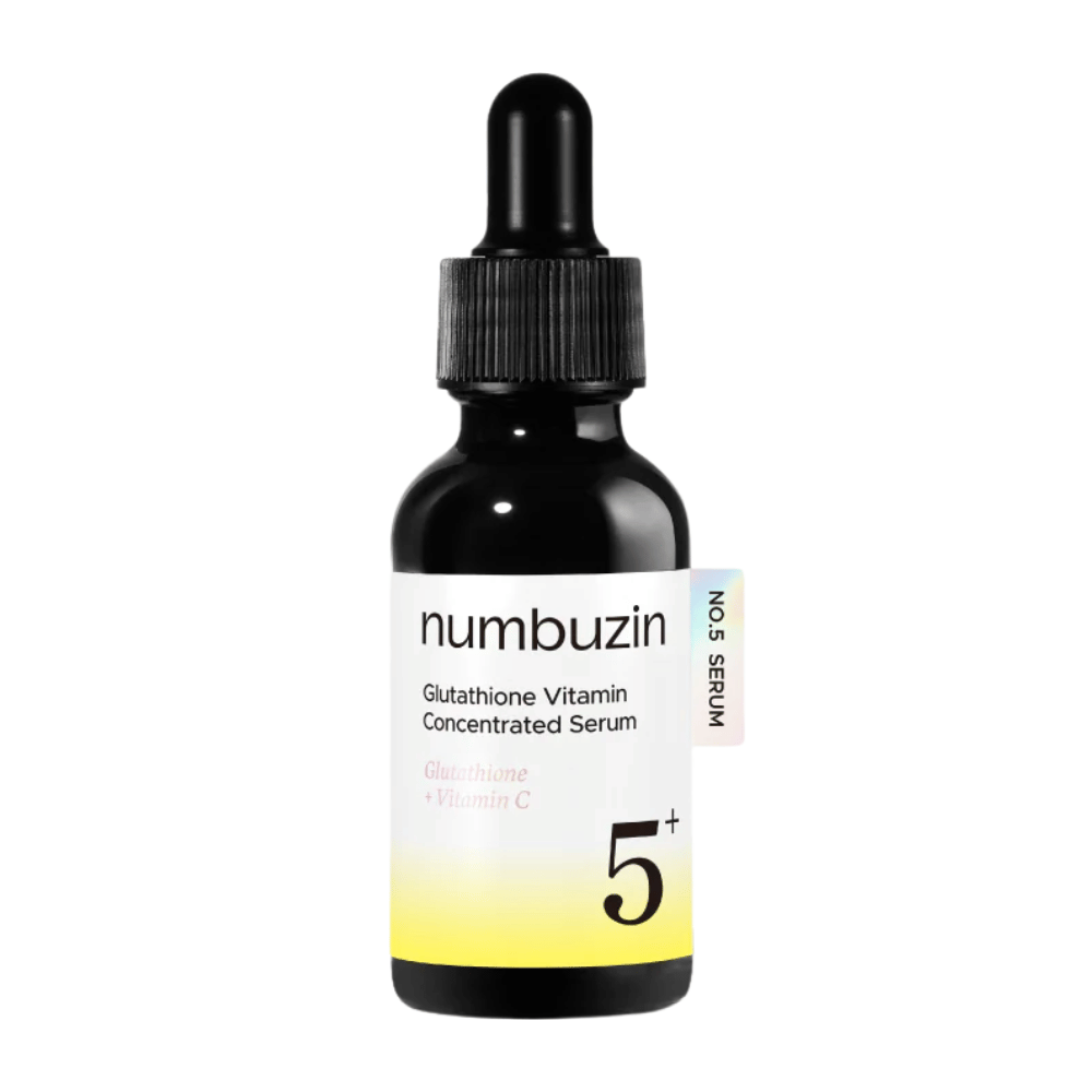 numbuzin No.5+ Glutathione Vitamin Concentrated Serum – Koreaans gezichtsserum met glutathion en vitamine C voor donkere vlekken en een ongelijkmatige huidteint.