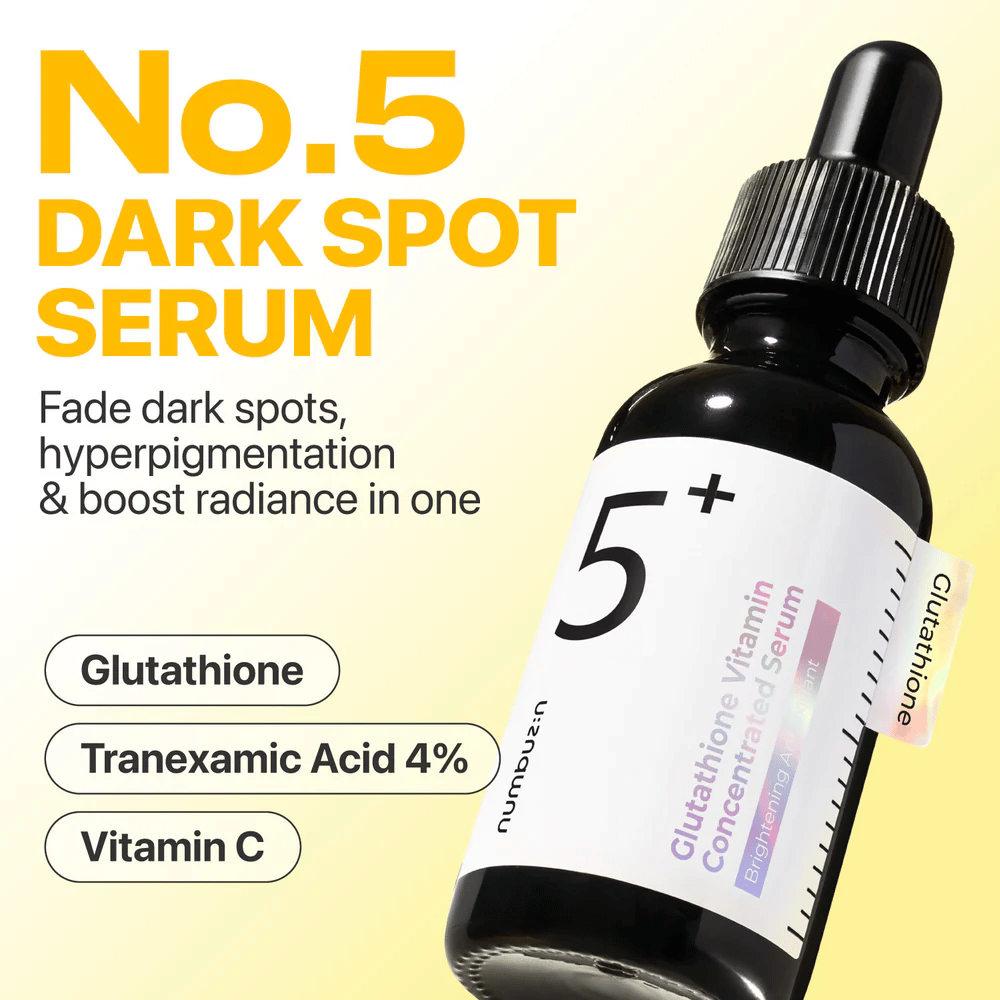Productafbeelding van Numbuzin No.5 Dark Spot Serum met Glutathion, Tranexaminezuur en Vitamine C om de huid op te lichten.