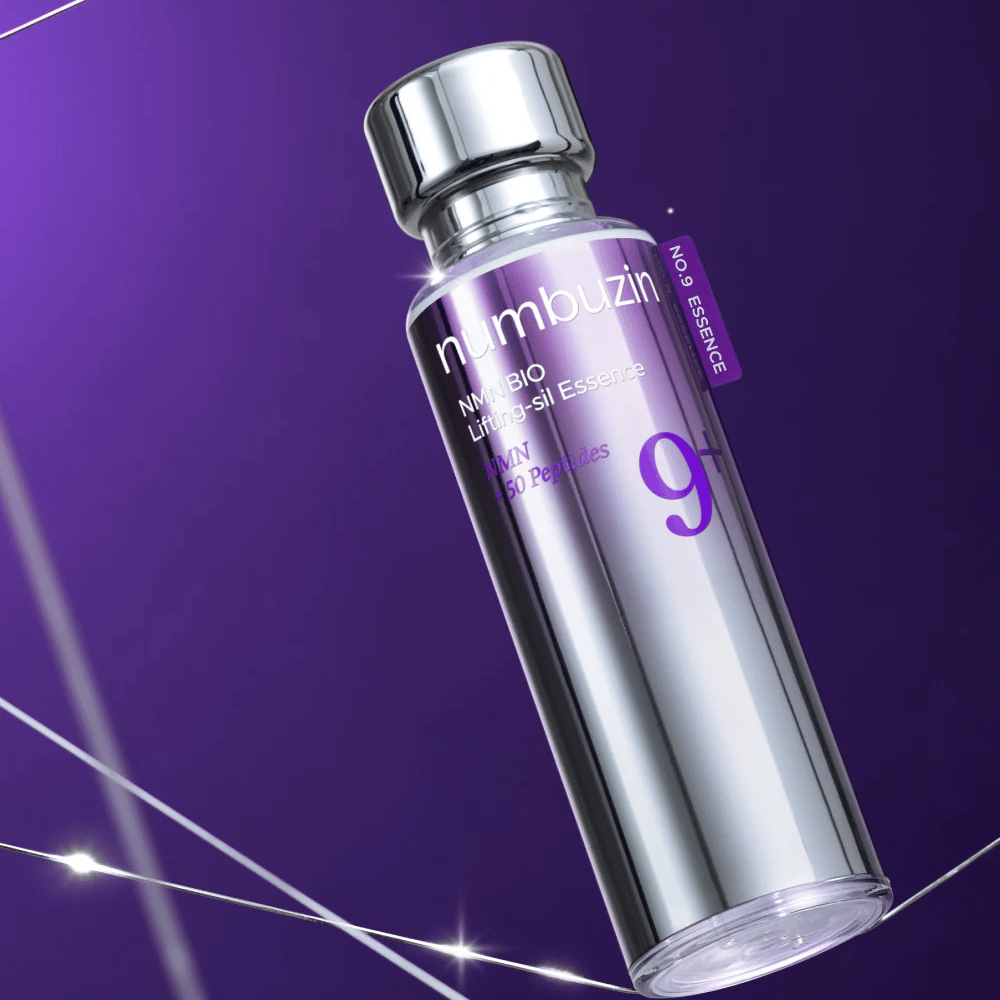 Numbuzin No.9 NAD+ Bio Lifting-sil Essence – luxe anti-age essence met 50 peptiden en NAD+ voor een stevigere en jongere huid.