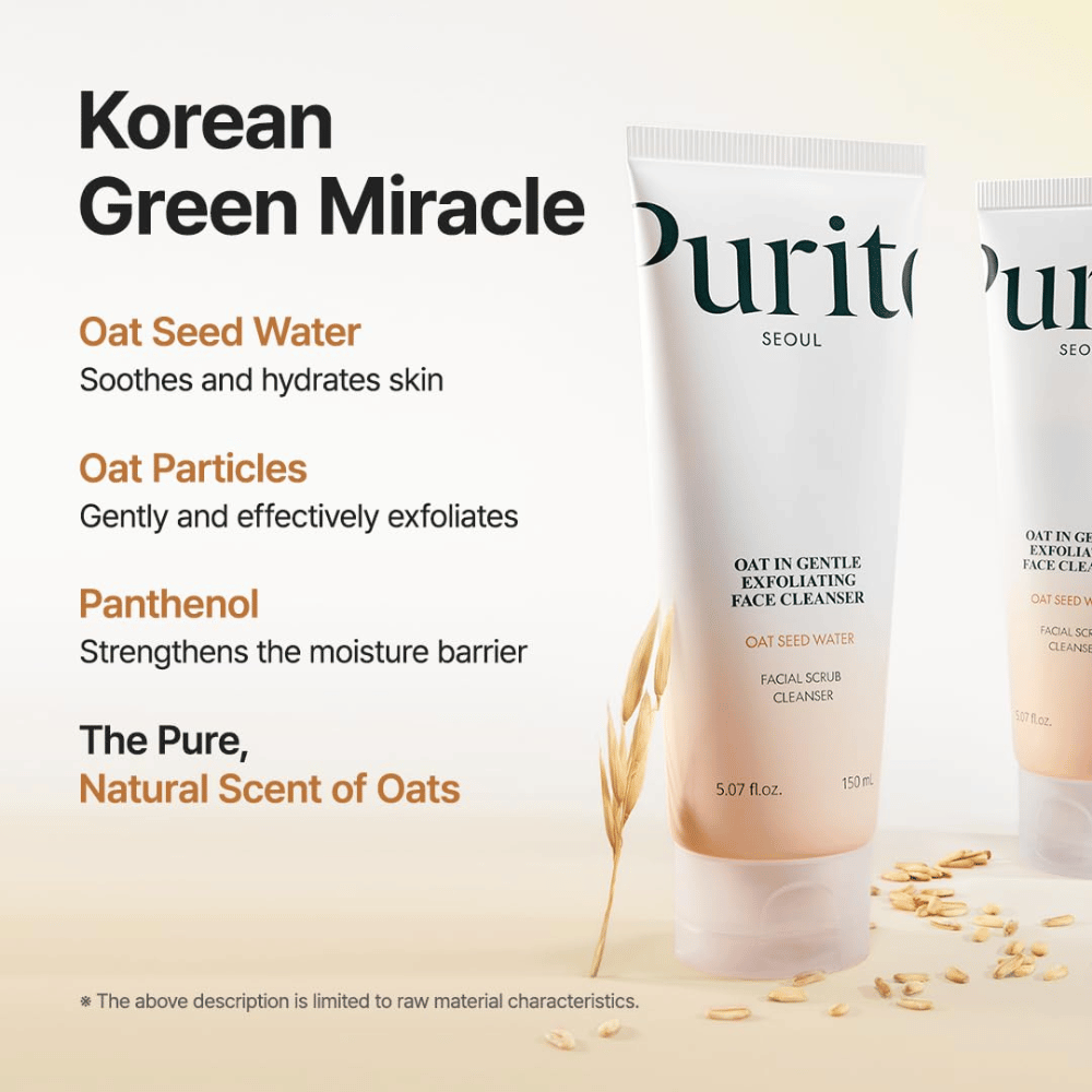 Purito SEOUL exfoliërende reiniger met haverzaadwater en panthenol – versterkt de huidbarrière en verwijdert dode huidcellen voorzichtig