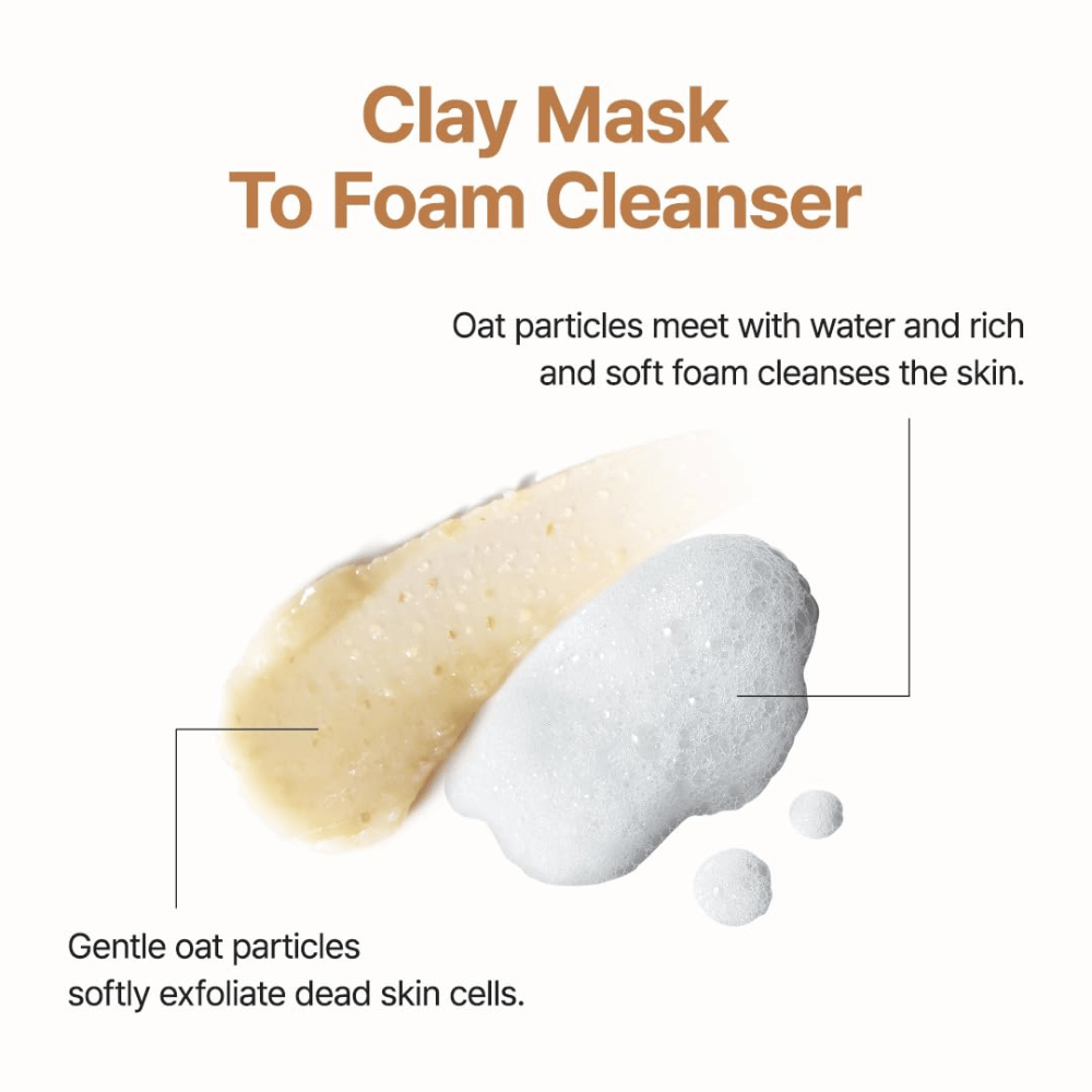 Purito SEOUL Oat In Gentle Exfoliating Face Cleanser – milde exfoliërende gezichtsreiniger met haver die verandert van crème naar zacht schuim