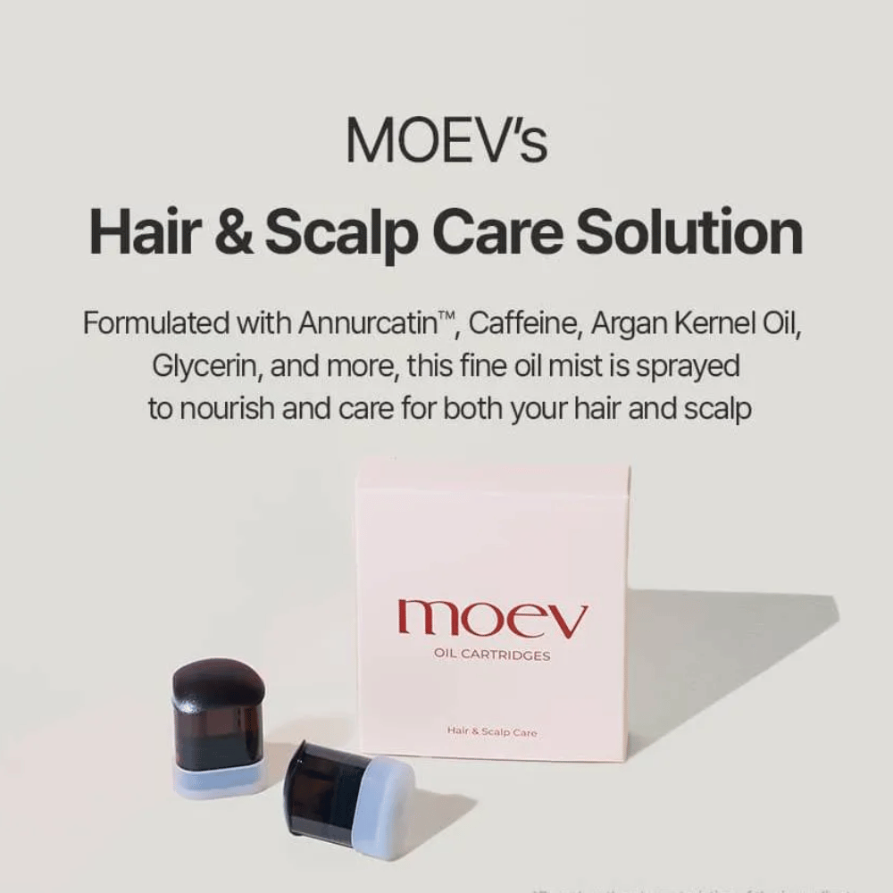 MOEV Oil Cartridges – voedende haar- en hoofdhuidverzorging met Annurcatin, cafeïne en arganolie voor sterker haar en een gezonde hoofdhuid.