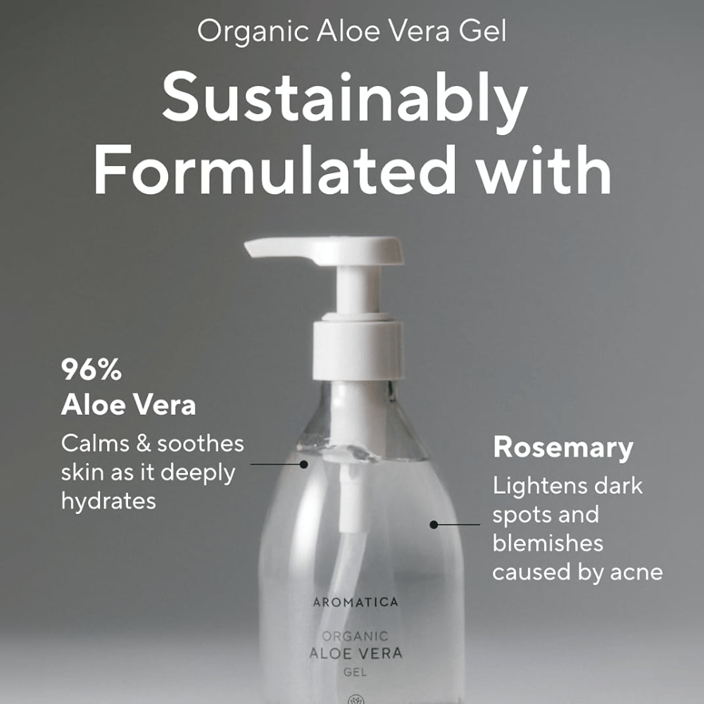 AROMATICA Organic Aloe Vera Gel – hydraterende gel met 96% aloë vera en rozemarijn