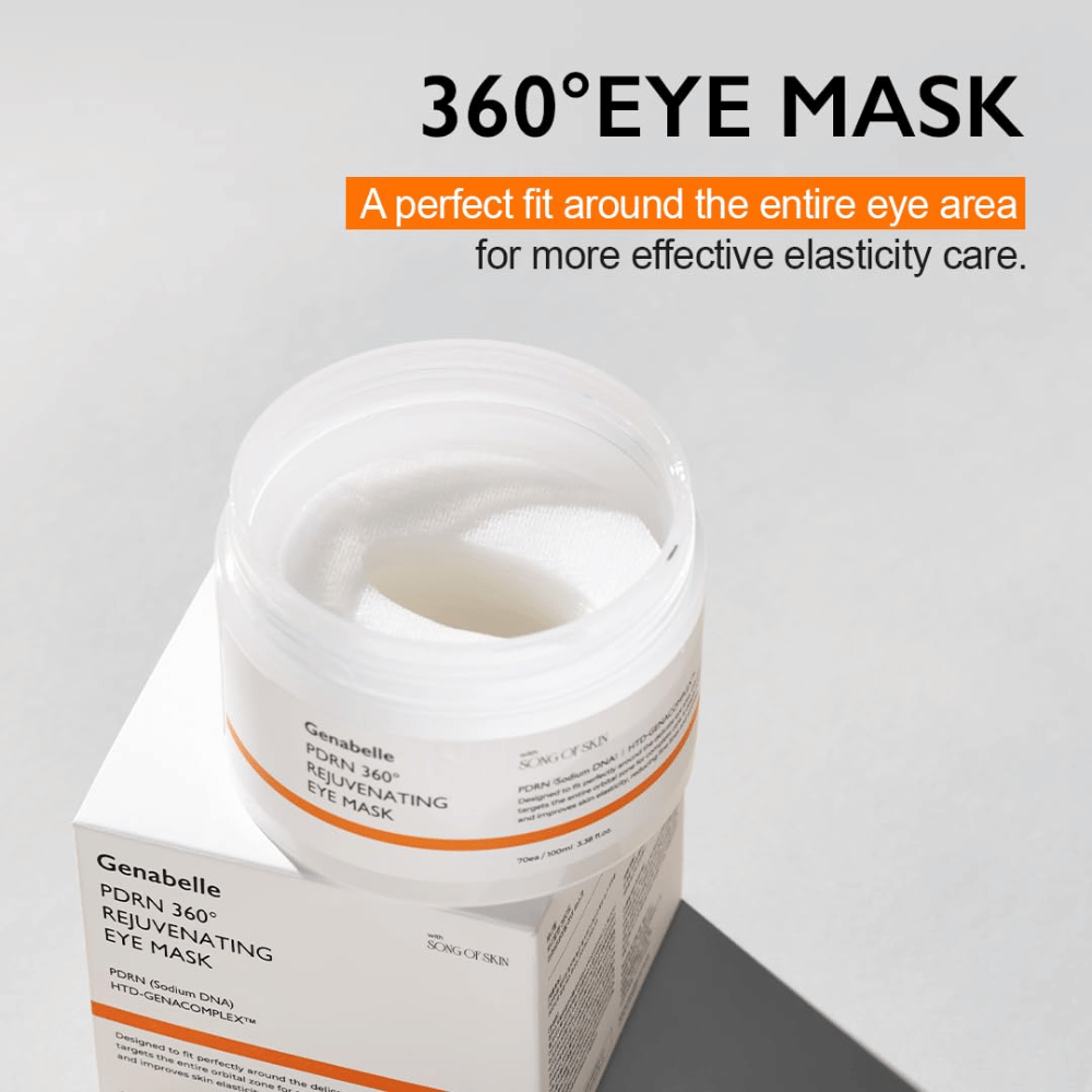 Genabelle PDRN 360° Rejuvenating Eye Mask met 360 graden pasvorm die de hele oogzone bedekt voor effectieve verzorging en verbeterde elasticiteit.