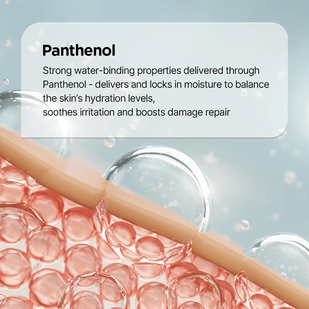 Panthenol versterkt de huidbarrière en hydrateert de huid in Genabelle PDRN Enriched Recovery Balm