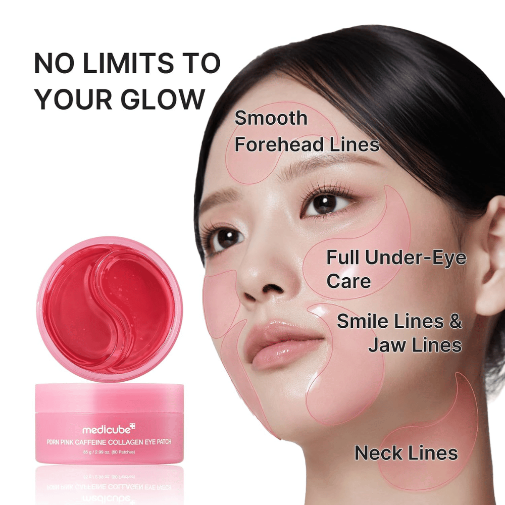 1. Medicube PDRN Pink Caffeine Collagen Eye Patch – hydrogelmaskers voor fijne lijntjes rond de ogen, het voorhoofd, de kaaklijn en de hals