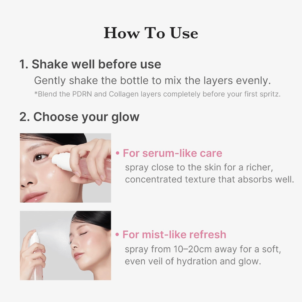 2. Medicube PDRN Pink Collagen Glow Jelly Mist Serum – te gebruiken als hydraterende gezichtsmist of geconcentreerd serum