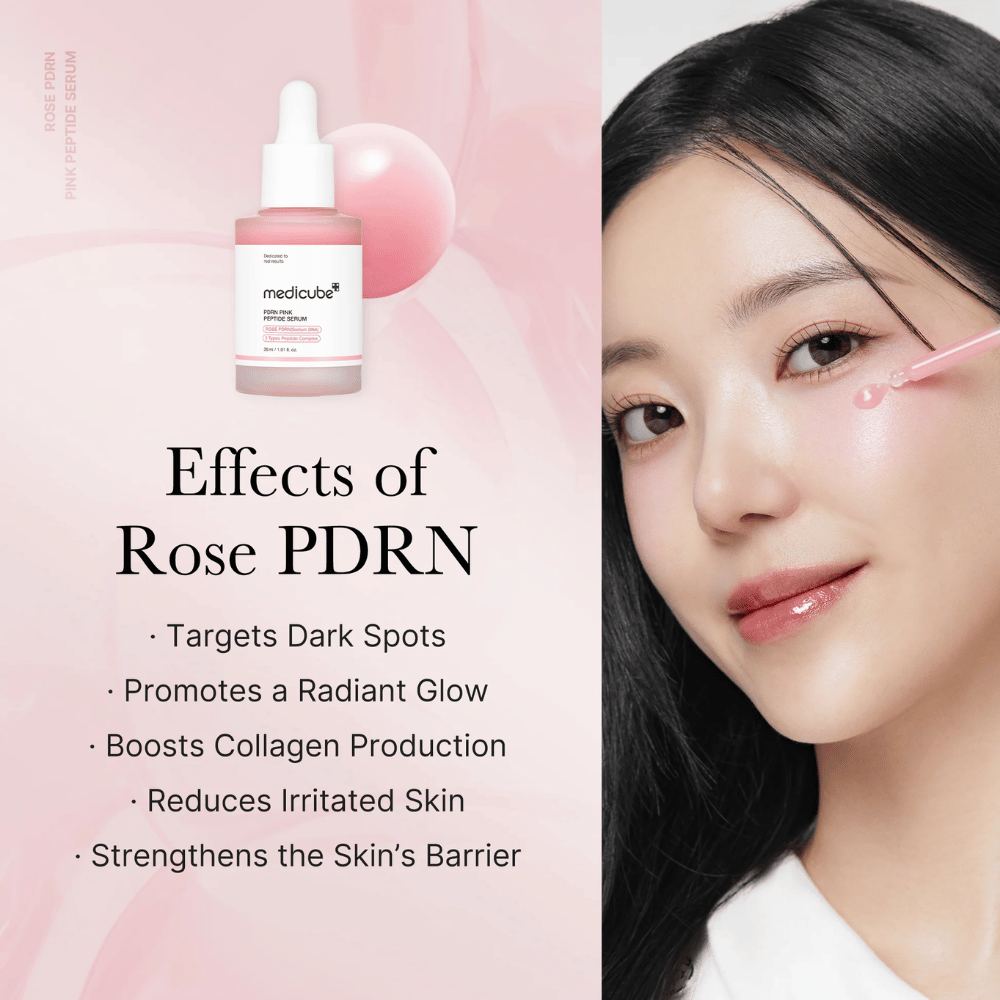 Effecten van Medicube Rose PDRN Pink Peptide Serum

🌟 Vermindert donkere vlekken
✨ Geeft de huid een stralende glans
💖 Stimuleert de collageenproductie
🌿 Kalmeert geïrriteerde huid
🛡️ Versterkt de huidbarrière

Perfect voor een egalere, stevigere en stralendere huid!
