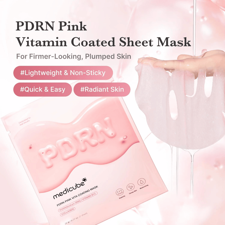 Productafbeelding met masker en verpakking – focus op hydraterende Sheet mask met een licht, niet-plakkerig gevoel.