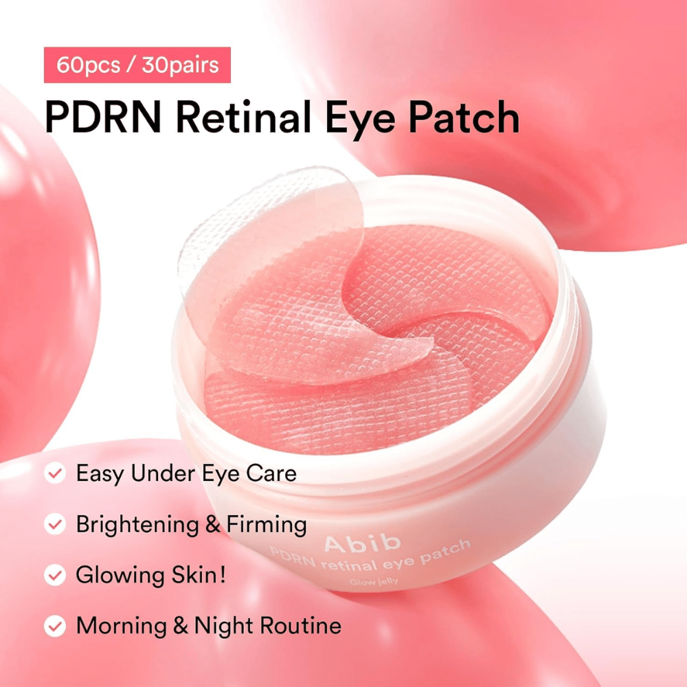 Abib PDRN Retinal Eye Patch Glow Jelly 60 patches voor hydratatie, versteviging en glans – perfect voor ochtend- en avondroutine.