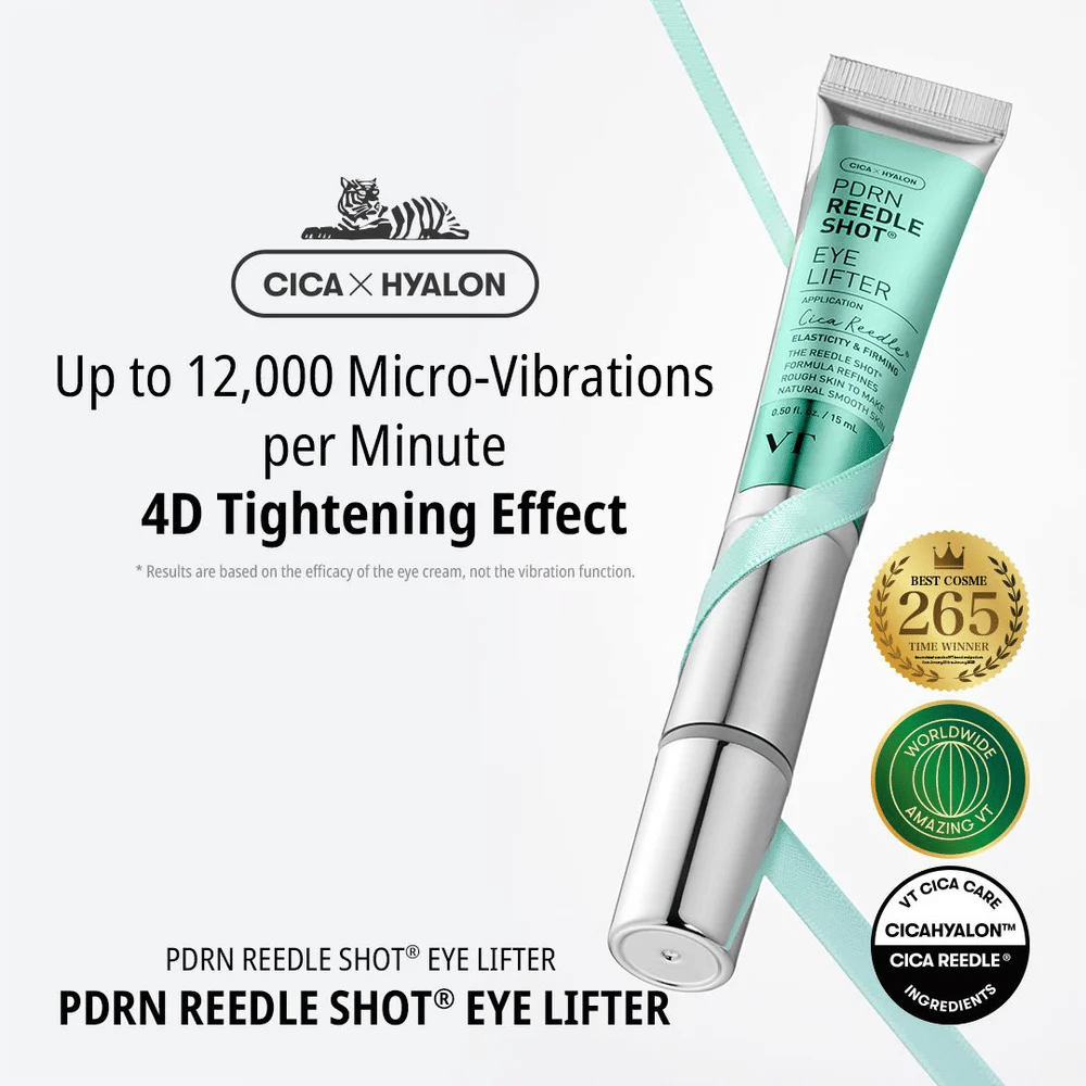 Eye cream van VT Cosmetics met PDRN en microvibratie die fijne lijntjes vermindert, diep hydrateert en de huid rond de ogen steviger maakt