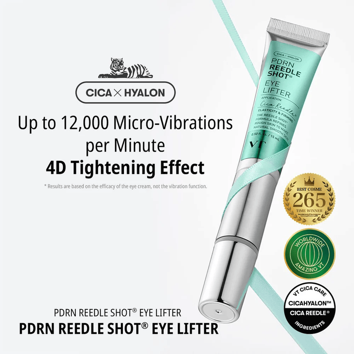 Eye cream van VT Cosmetics met PDRN en microvibratie die fijne lijntjes vermindert, diep hydrateert en de huid rond de ogen steviger maakt