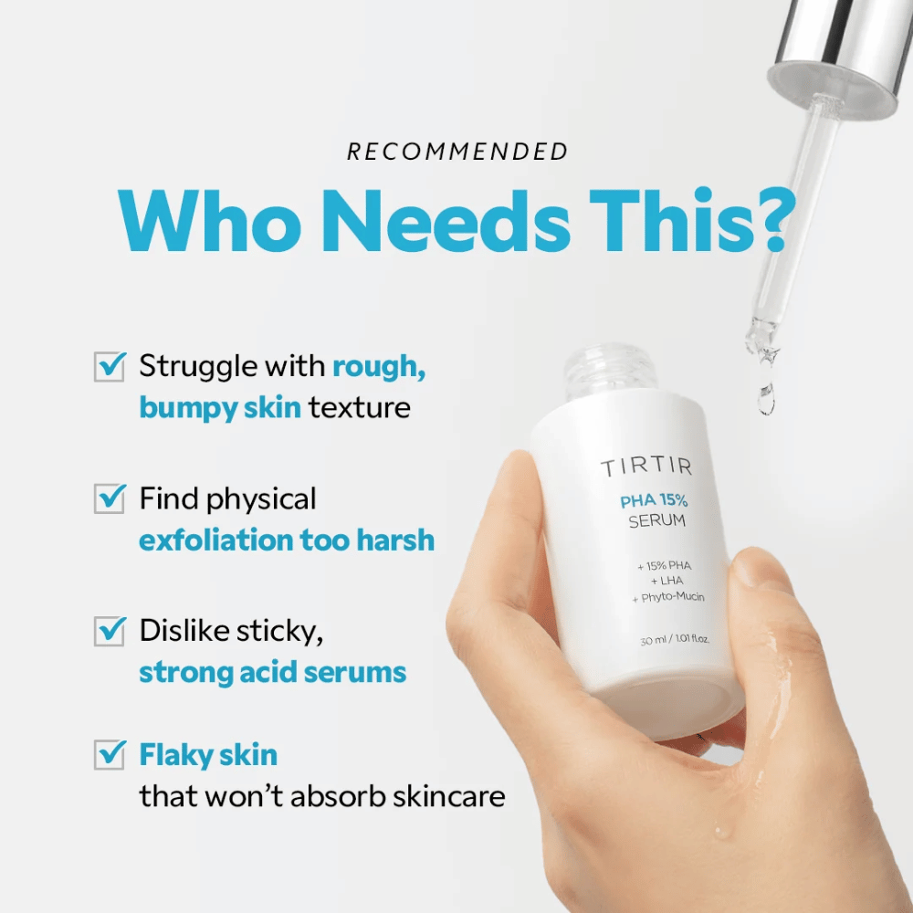 TIRTIR PHA 15% Serum – exfoliërend serum voor een ongelijkmatige en hobbelige huidstructuur