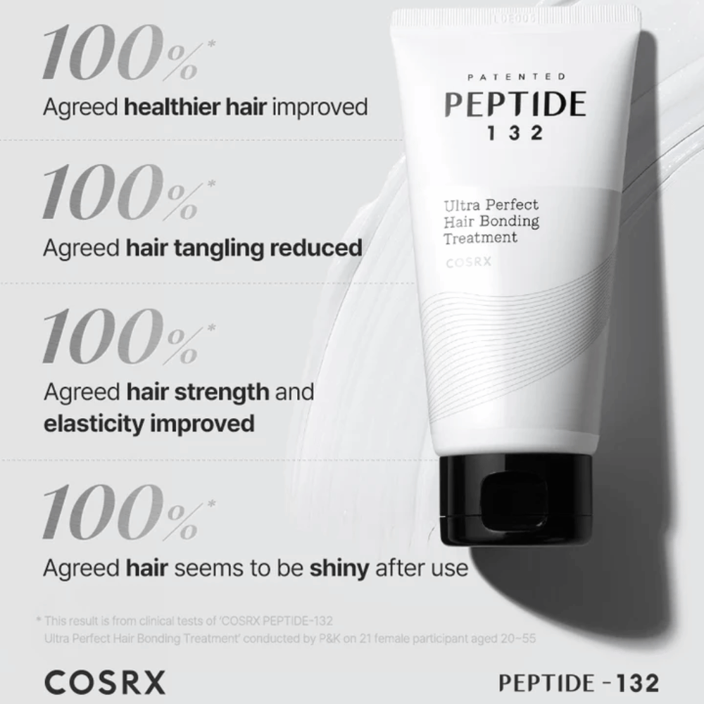 COSRX Peptide 132 Treatment – 100% ervaart sterker, zachter en glanzender haar na gebruik.