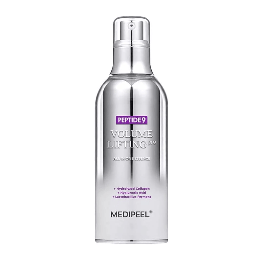 Medi-Peel Peptide 9 Volume Lifting All In One Essence Pro essence – Koreaanse anti-aging essence met peptiden, collageen en hyaluronzuur die helpen om de huid te hydrateren en steviger te maken.