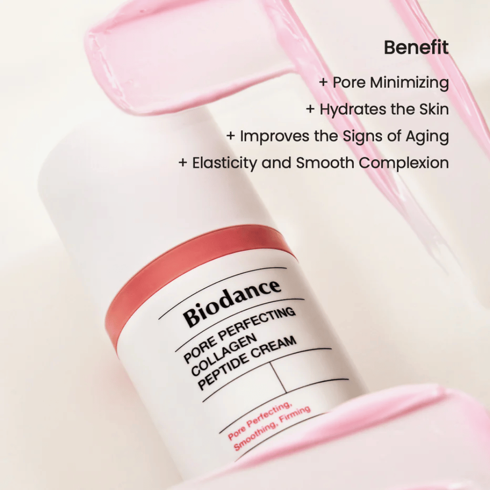 Biodance Pore Perfecting Collagen Peptide Cream textuur – porieverkleinende en verstevigende gezichtscrème met collageen