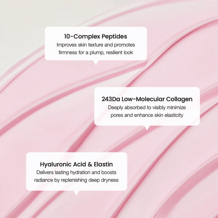 Biodance Collageen Peptide Crème met 10-complex peptiden, laagmoleculair collageen en hyaluronzuur voor verbeterde elasticiteit en diepe hydratatie